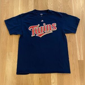 Majestic MLB Minnesota Twins #20 Eddie Rosario Blue Tee Shirt / Mens Size Large